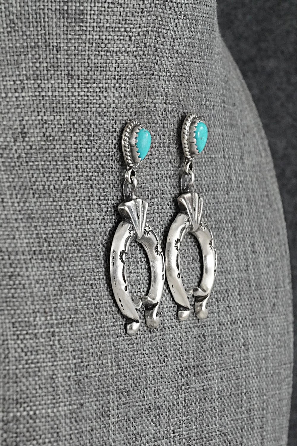 Turquoise & Sterling Silver Earrings - Verley Betone