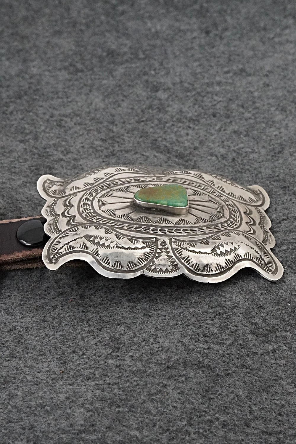 Turquoise, Sterling Silver & Leather Concho Belt - Marilyn Ramone