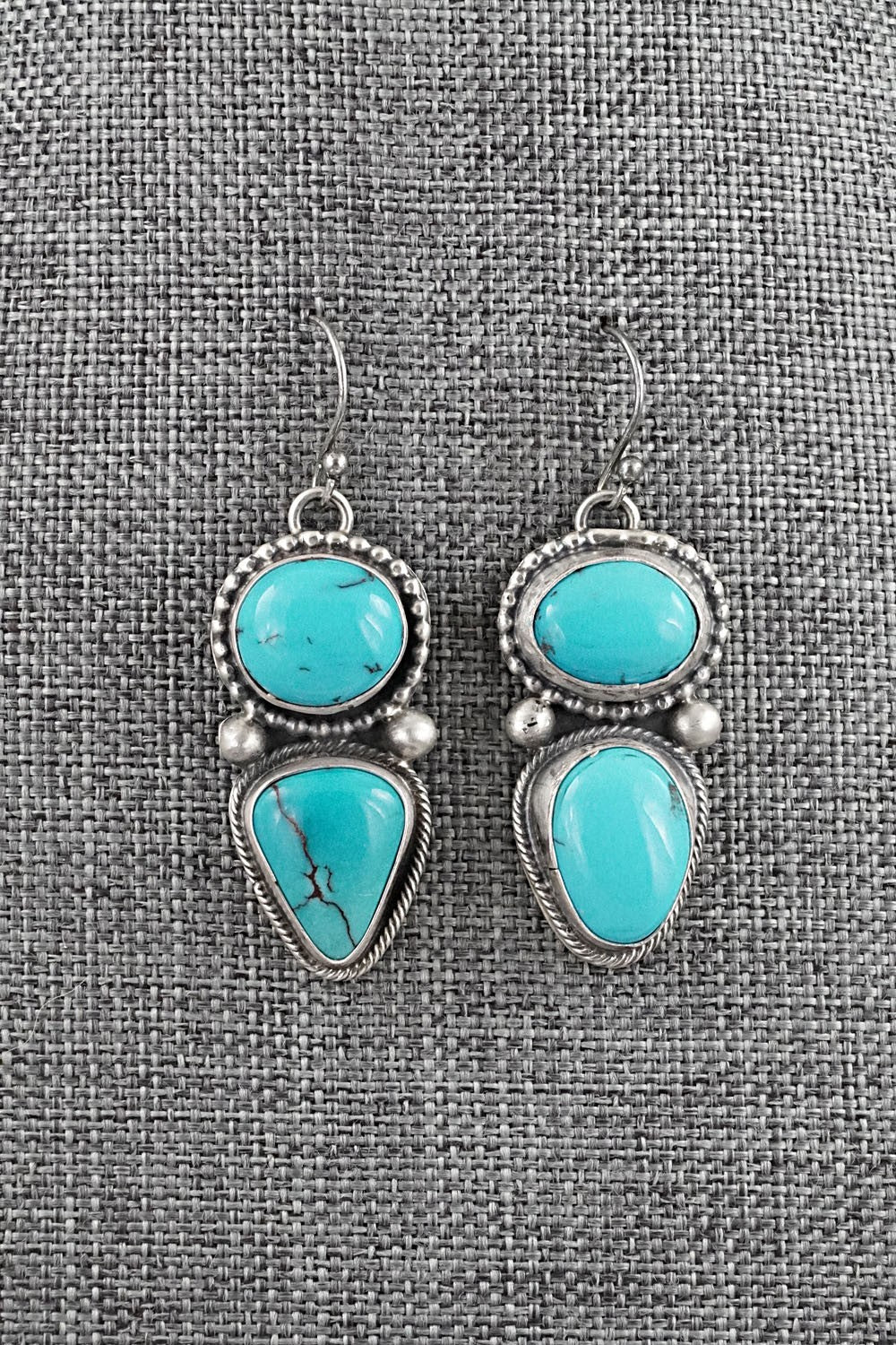 Turquoise & Sterling Silver Necklace and Earrings Set - Bobby Johnson