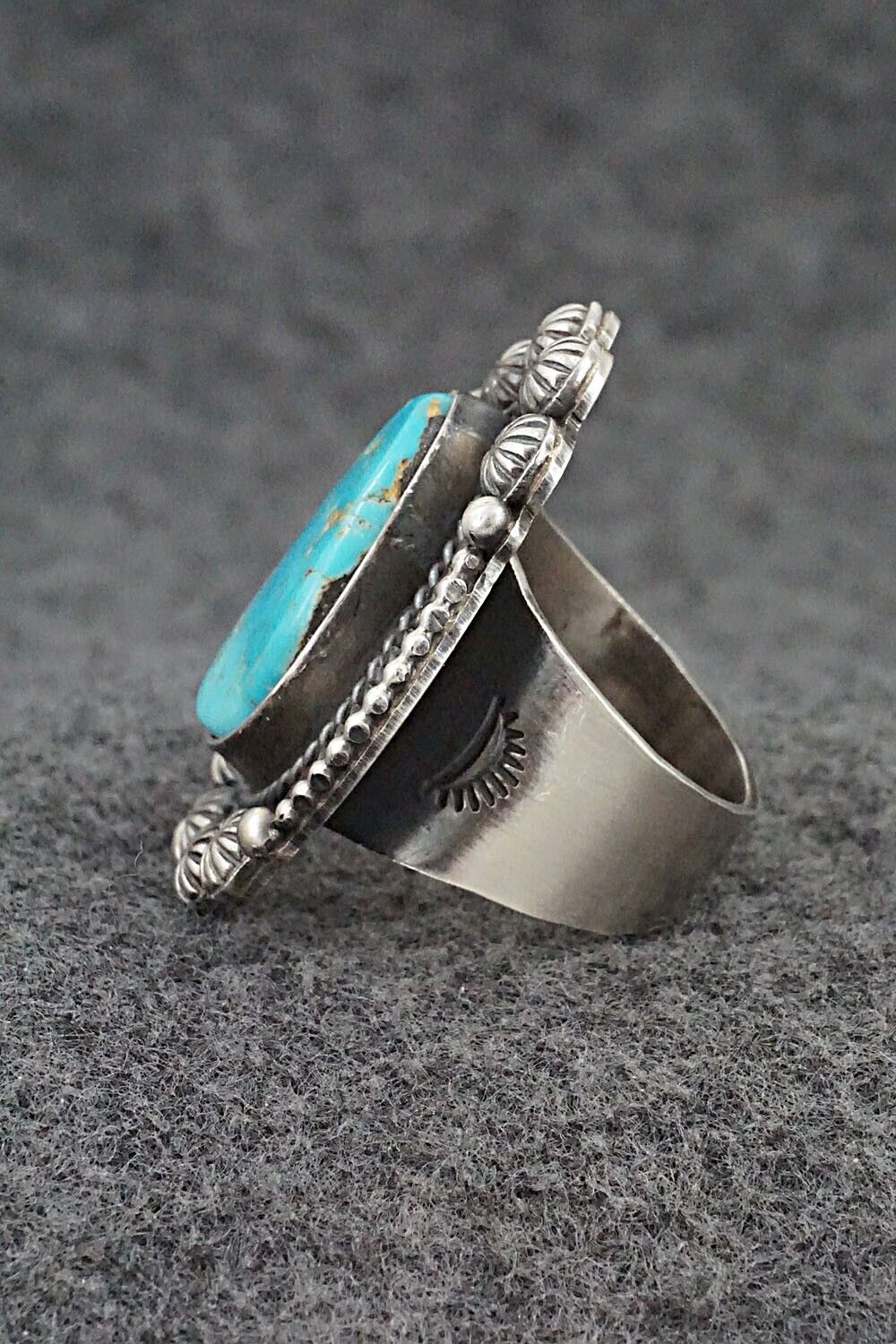 Turquoise & Sterling Silver Ring - Rosita Calladitto - Size 9