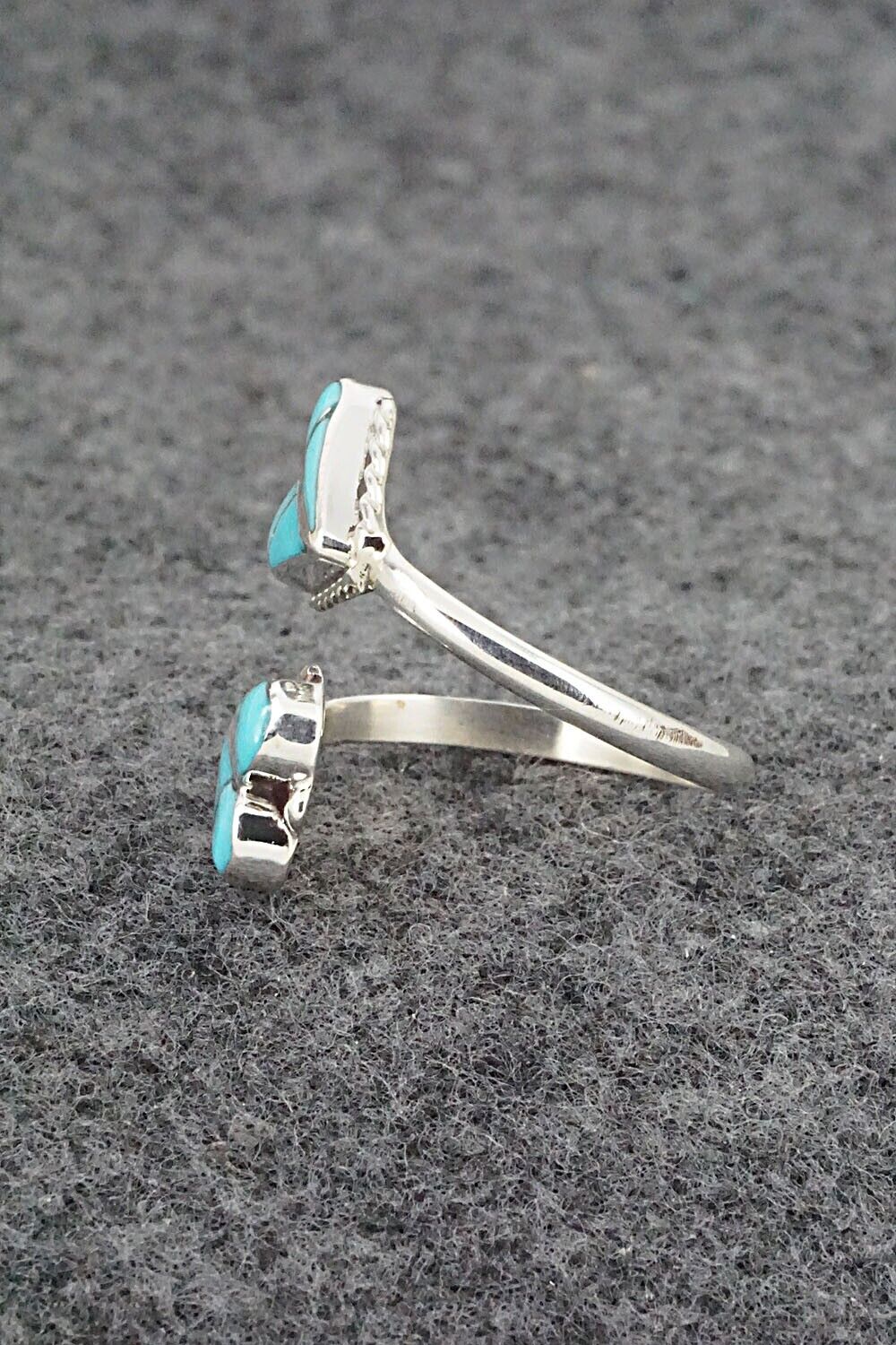 Turquoise & Sterling Silver Ring - Velda Nastacio - Size 9 Adj.