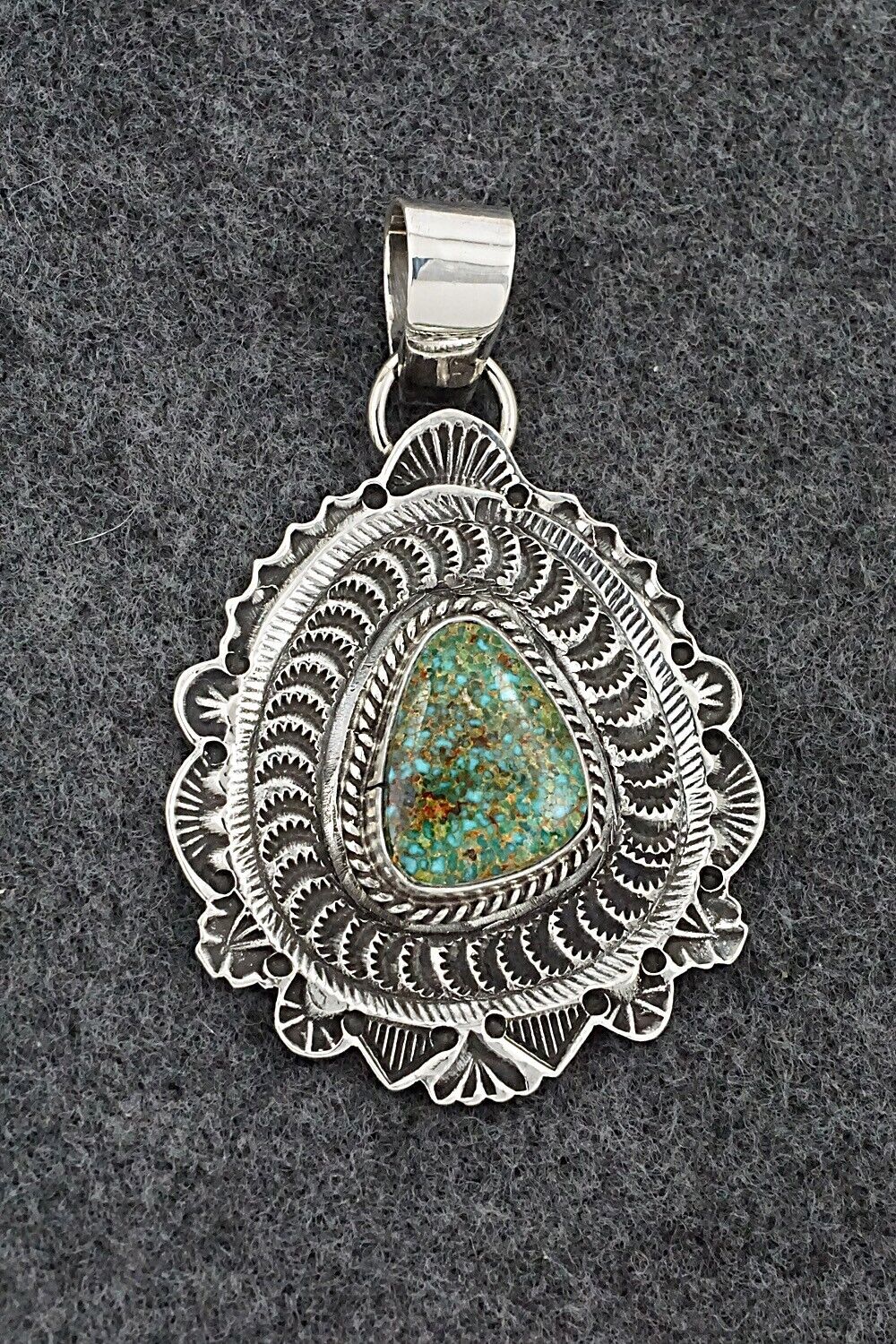 Turquoise & Sterling Silver Pendant - Leonard Maloney