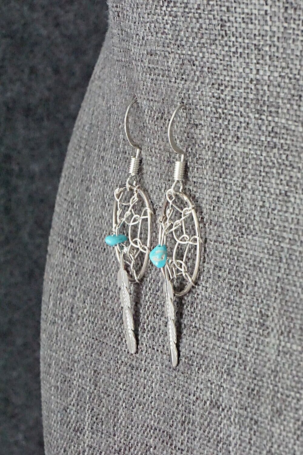 Turquoise & Sterling Silver Earrings - Helena Yazzie