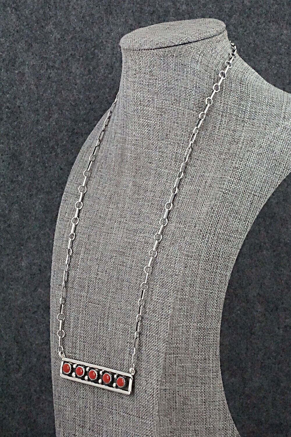 Coral & Sterling Silver Necklace - Paul Largo
