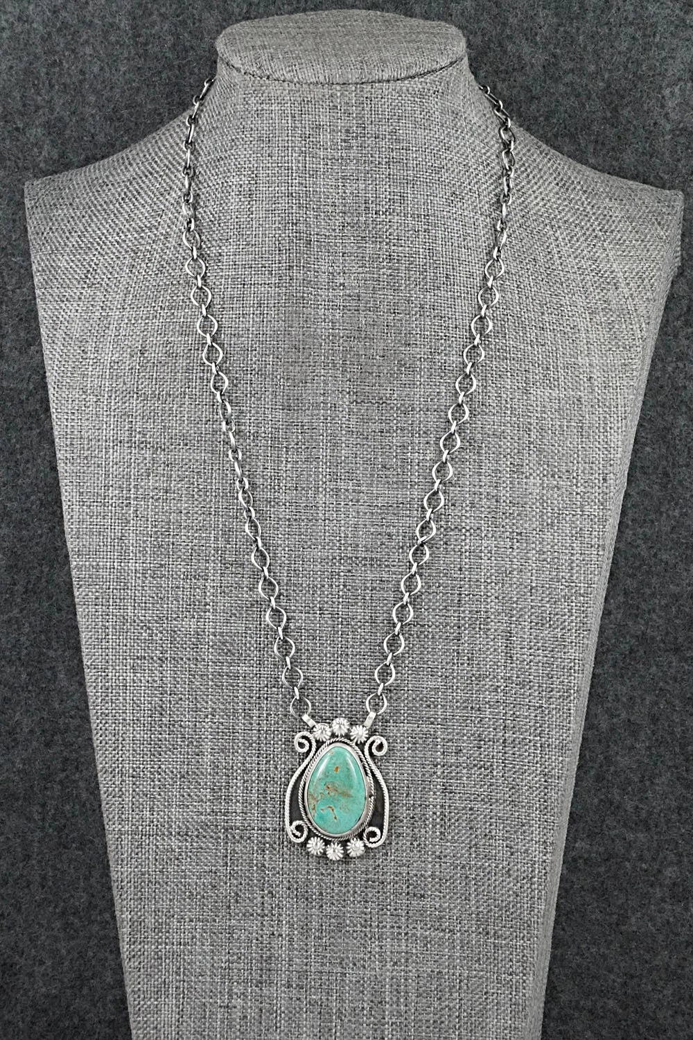 Turquoise & Sterling Silver Necklace - Cordell Platero