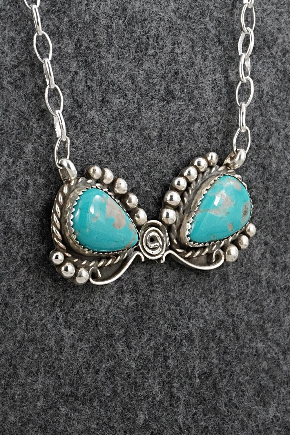 Turquoise & Sterling Silver Necklace - Phil Nez