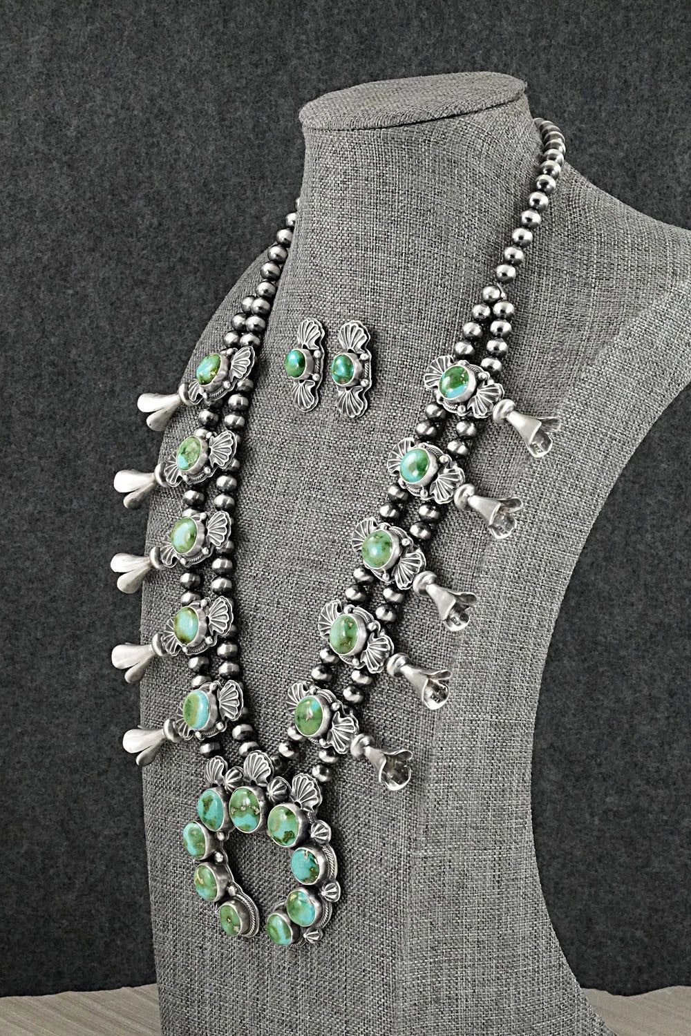 Turquoise & Sterling Silver Squash Blossom Set - Randy Boyd