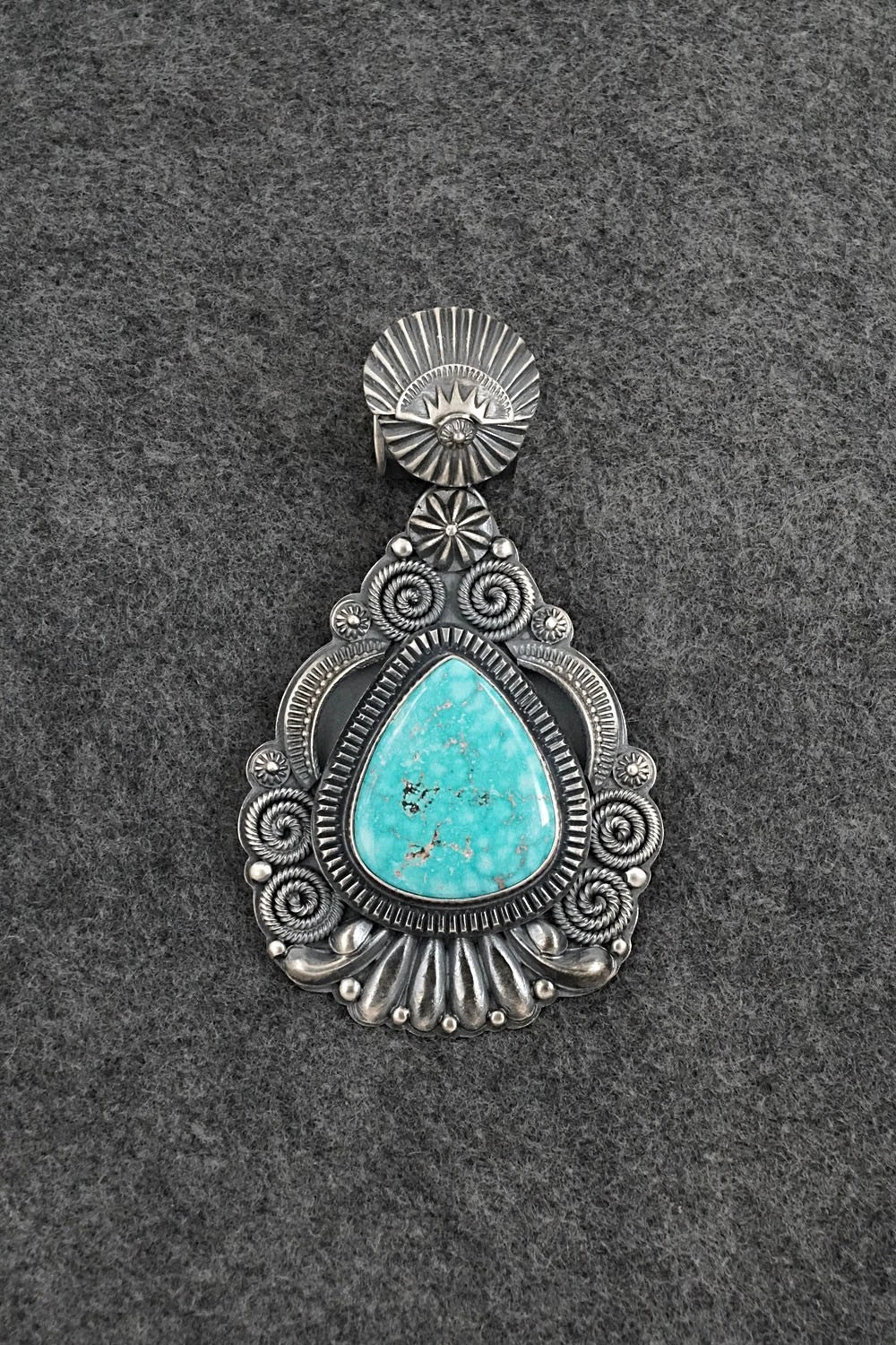 Turquoise & Sterling Silver Pendant - Delbert Gordon