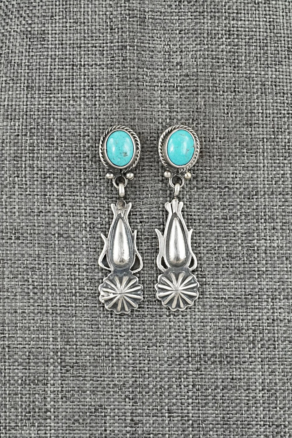 Turquoise & Sterling Silver Earrings - Verley Betone