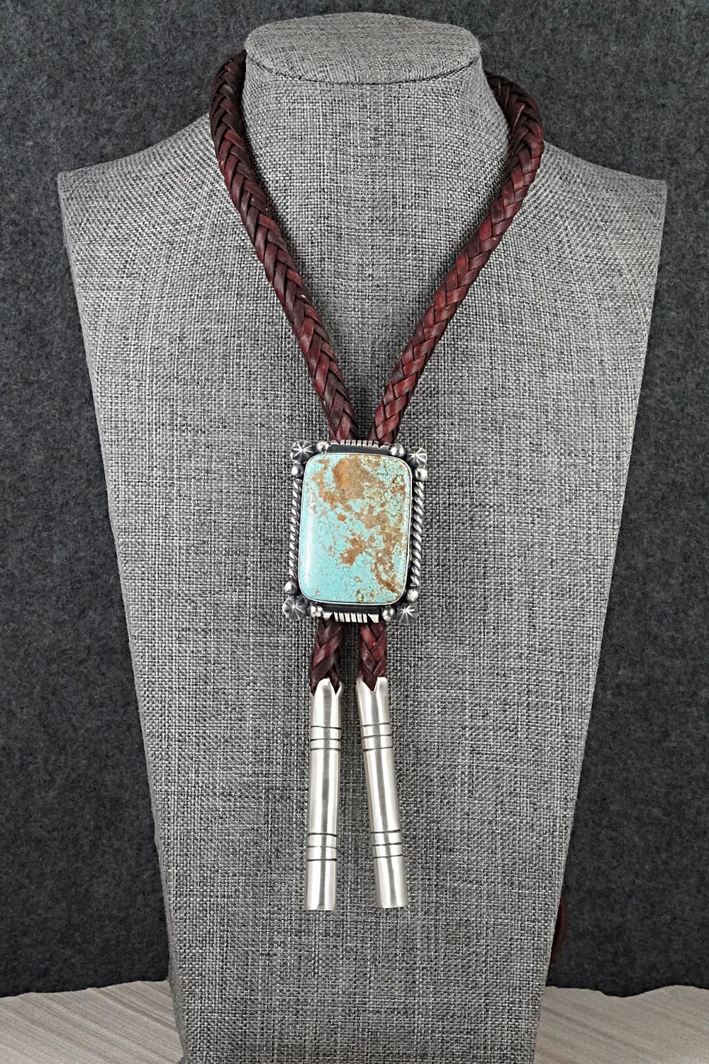 Turquoise & Sterling Silver Bolo Tie - Bob Becenti