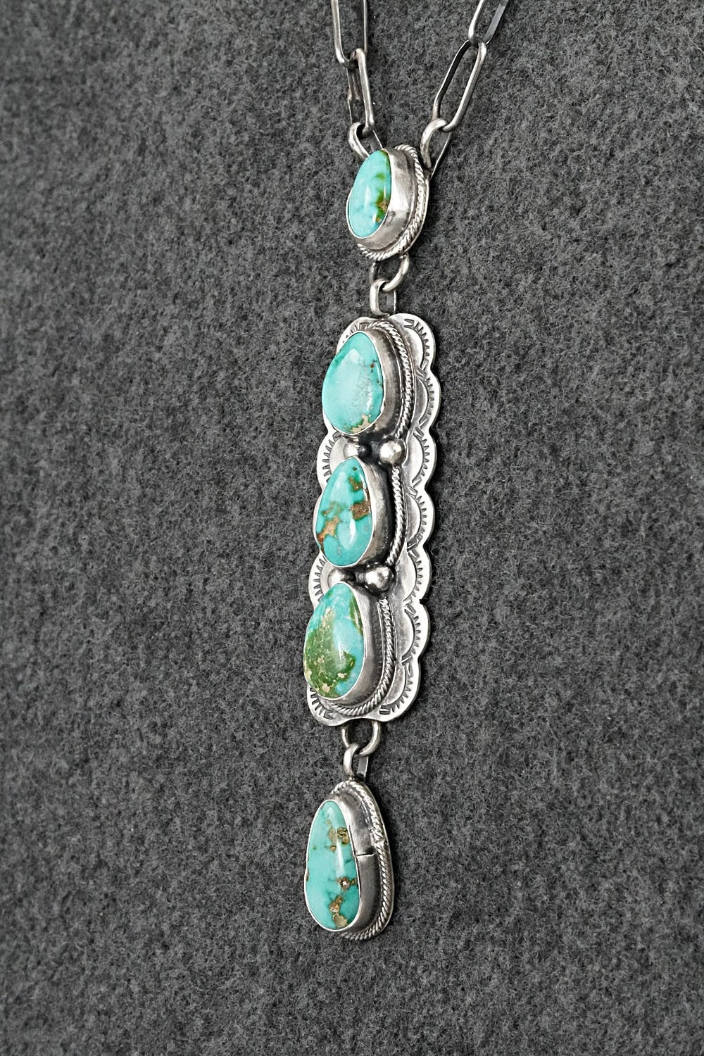 Turquoise & Sterling Silver Necklace - Bobby Johnson