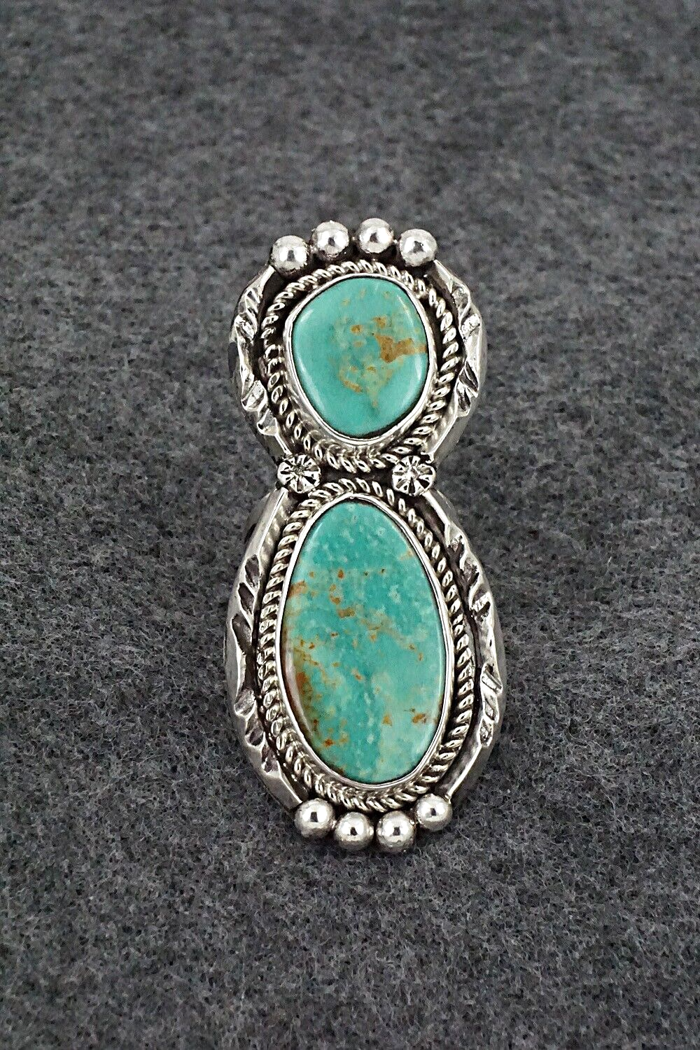 Turquoise & Sterling Silver Ring - Mike Platero - Size 8