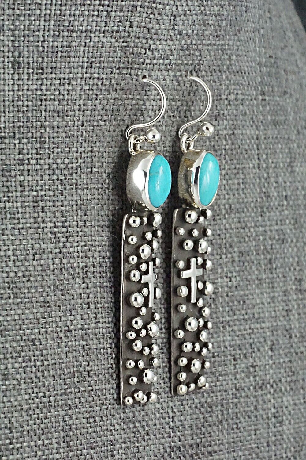 Turquoise & Sterling Silver Earrings - Raymond Coriz