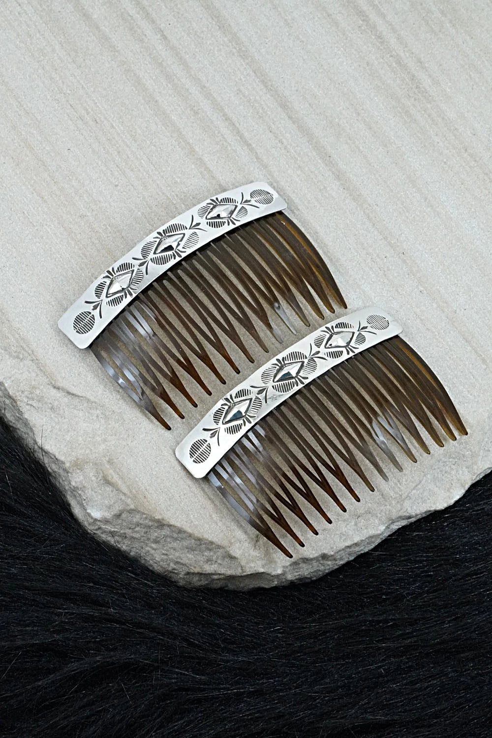Sterling Silver Hair Combs - Bertha Begay