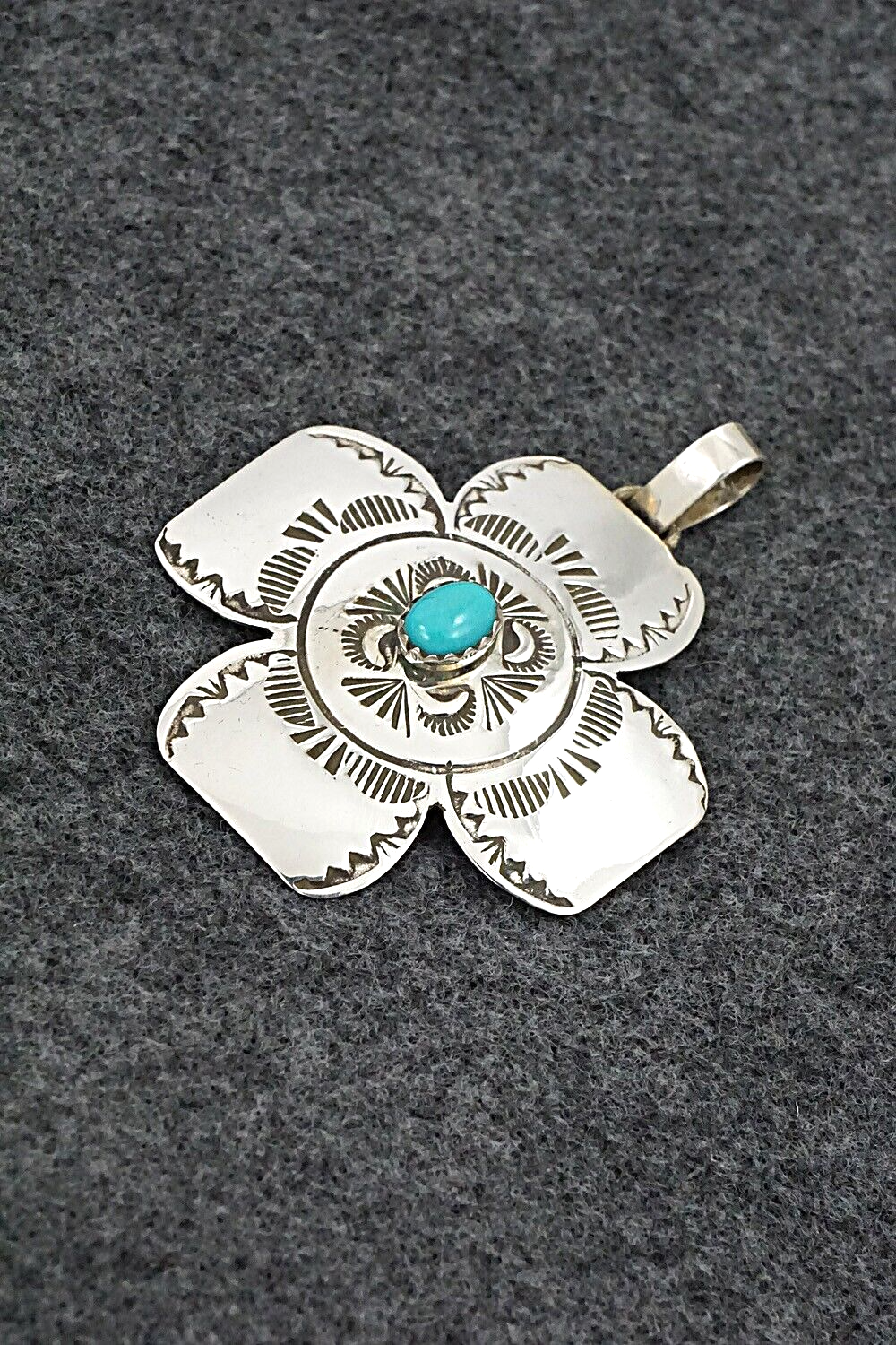 Turquoise & Sterling Silver Pendant - Bertha Begay