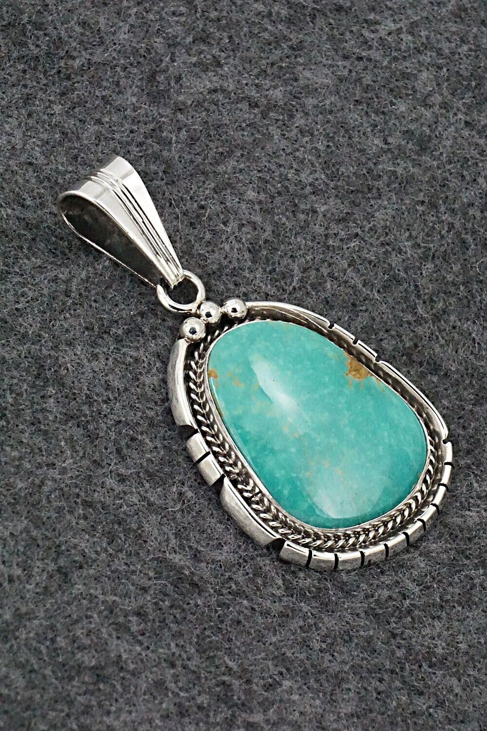 Turquoise & Sterling Silver Pendant - Samuel Yellowhair