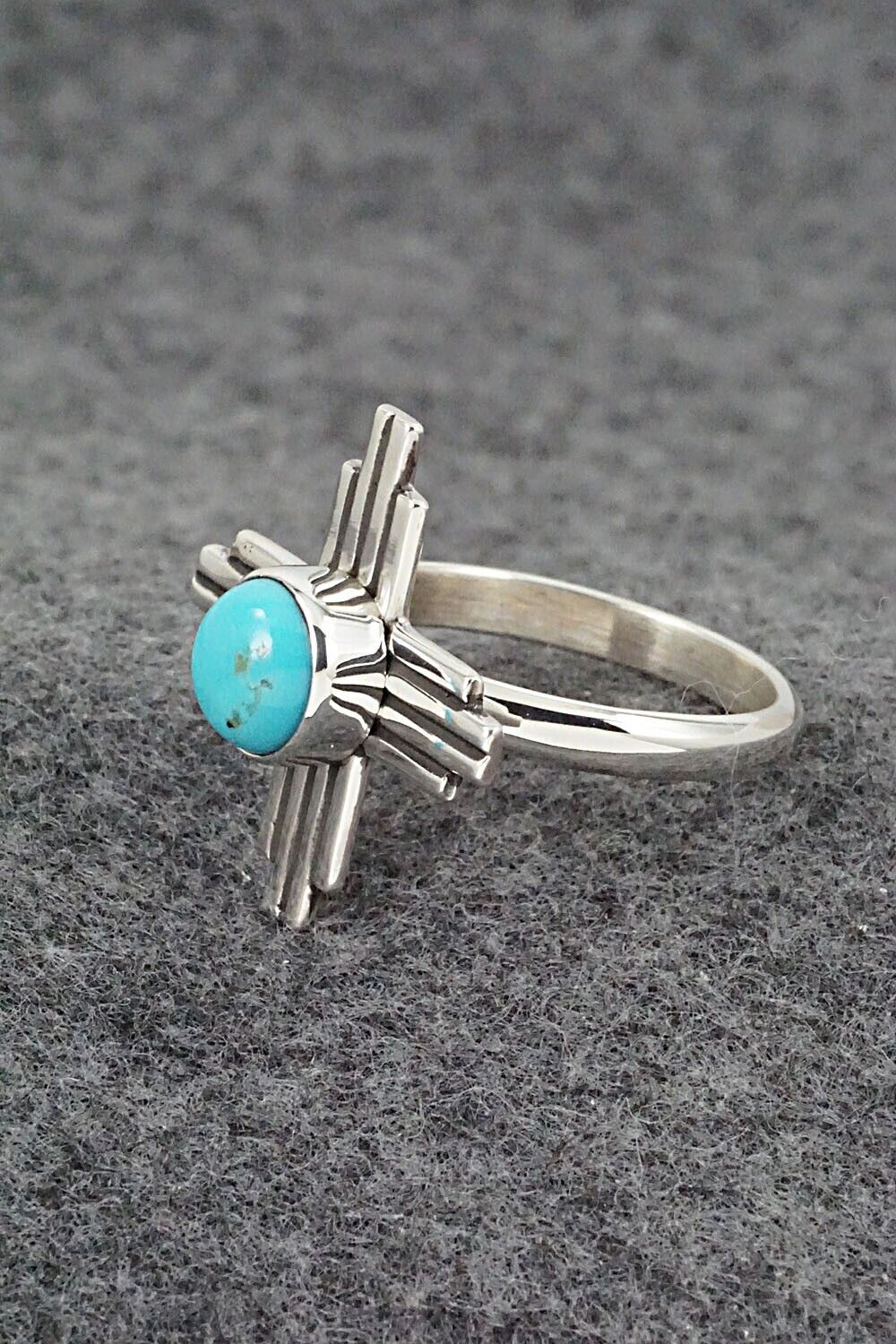 Turquoise and Sterling Silver Ring - Raymond Coriz - Size 10