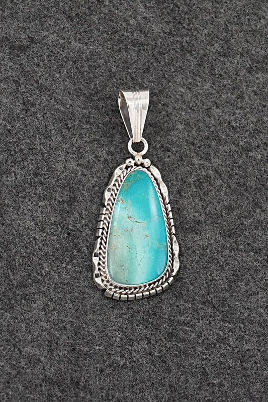 Turquoise & Sterling Silver Pendant - Samuel Yellowhair