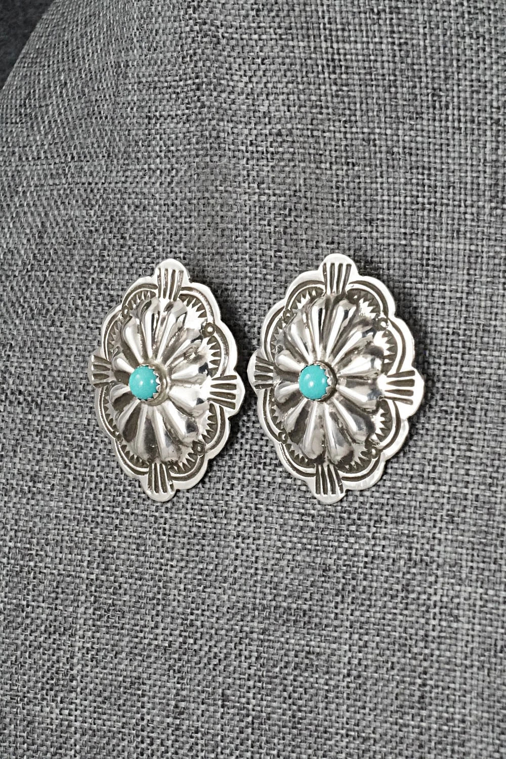 Turquoise & Sterling Silver Earrings - Charlotte Blackgoat