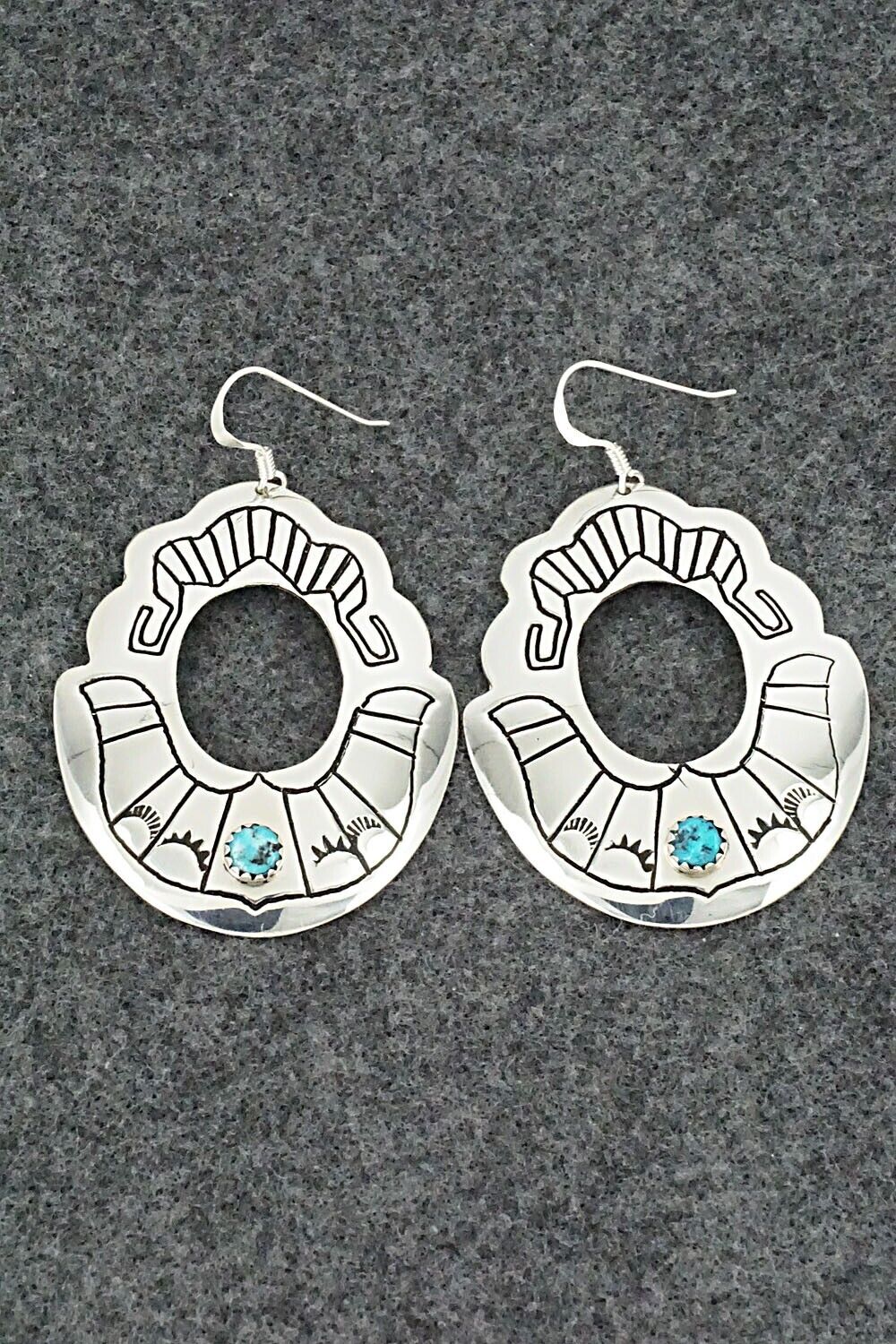 Turquoise & Sterling Silver Earrings - Rosita Singer