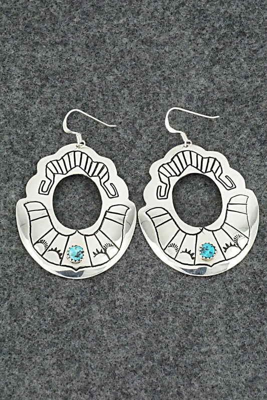 Turquoise & Sterling Silver Earrings - Rosita Singer