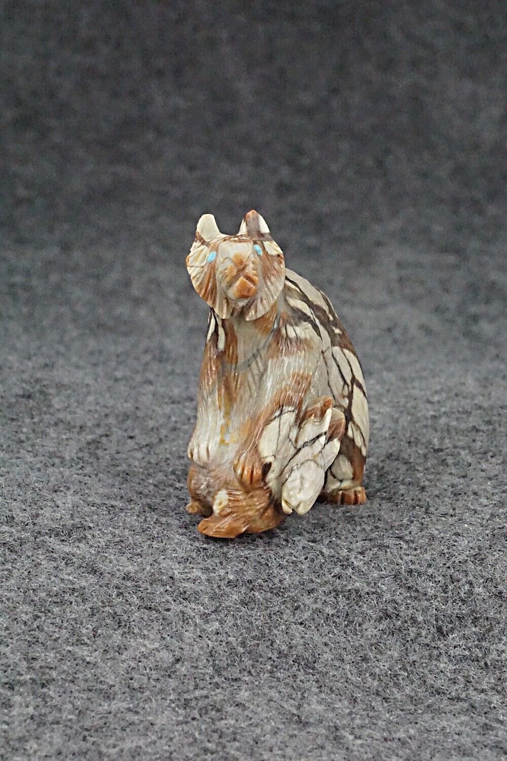 Bobcat and Rabbit Zuni Fetish Carving - Lance Cheama
