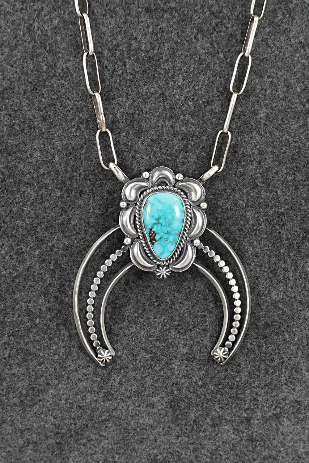 Turquoise & Sterling Silver Necklace - Raymond Delgarito