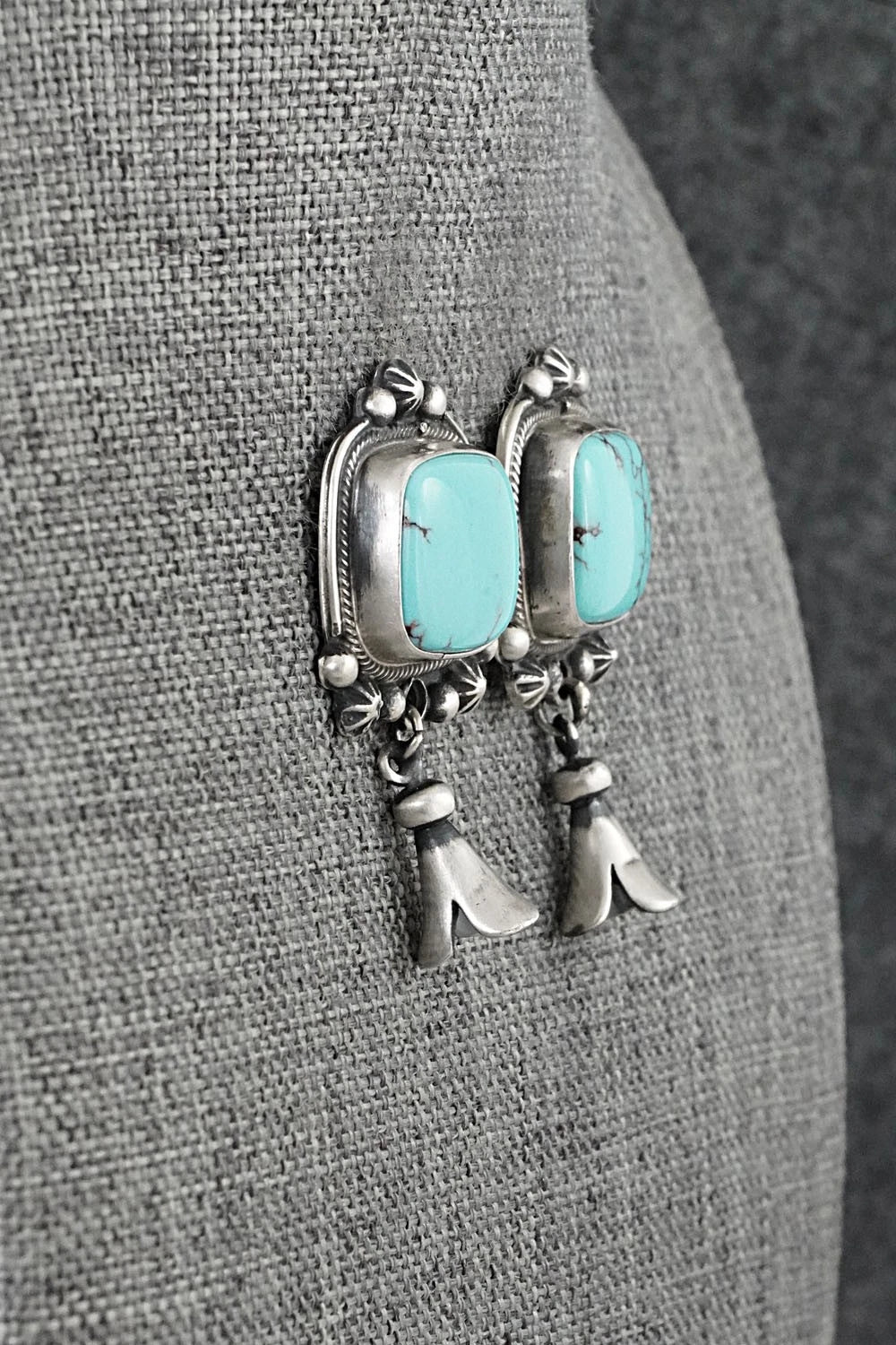 Turquoise & Sterling Silver Earrings - Bobby Johnson