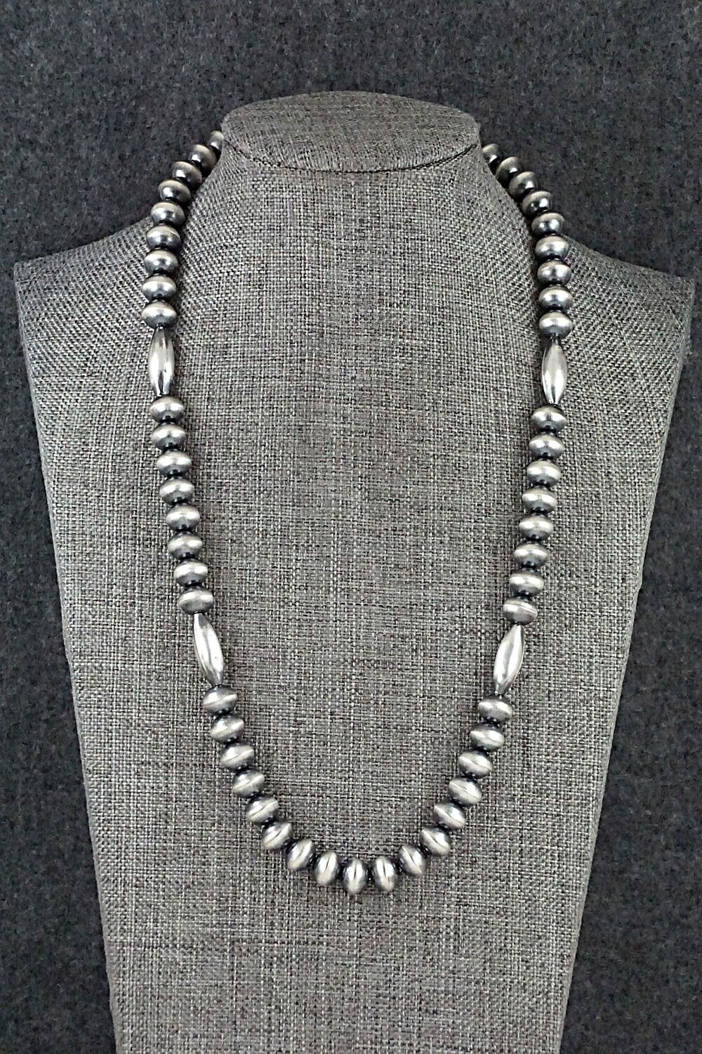 Sterling Silver Navajo Pearl Necklace 20" - Tonisha Haley