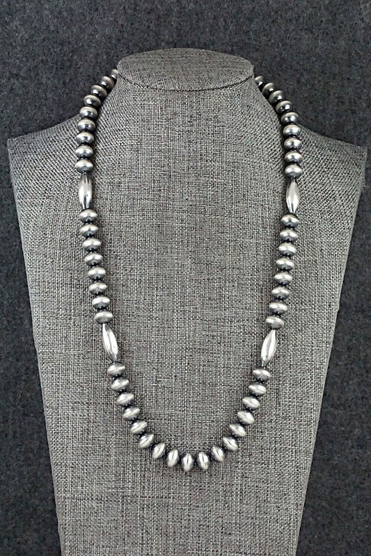 Sterling Silver Navajo Pearl Necklace 20" - Tonisha Haley