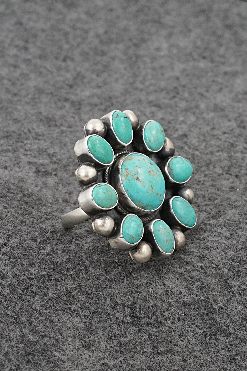 Turquoise & Sterling Silver Ring - Kathleen Livingston - Size Adjustable