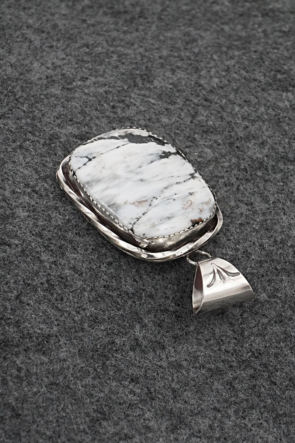White Buffalo & Sterling Silver Pendant - Ernest Hawthorne