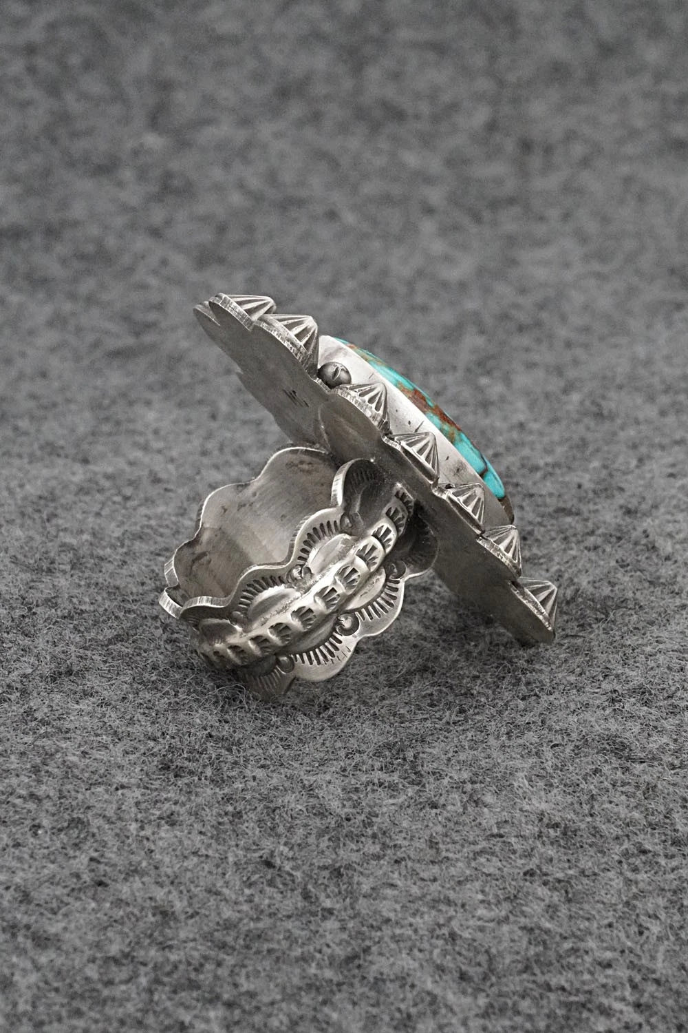 Turquoise & Sterling Silver Ring - Michael Calladitto - Size 7.5