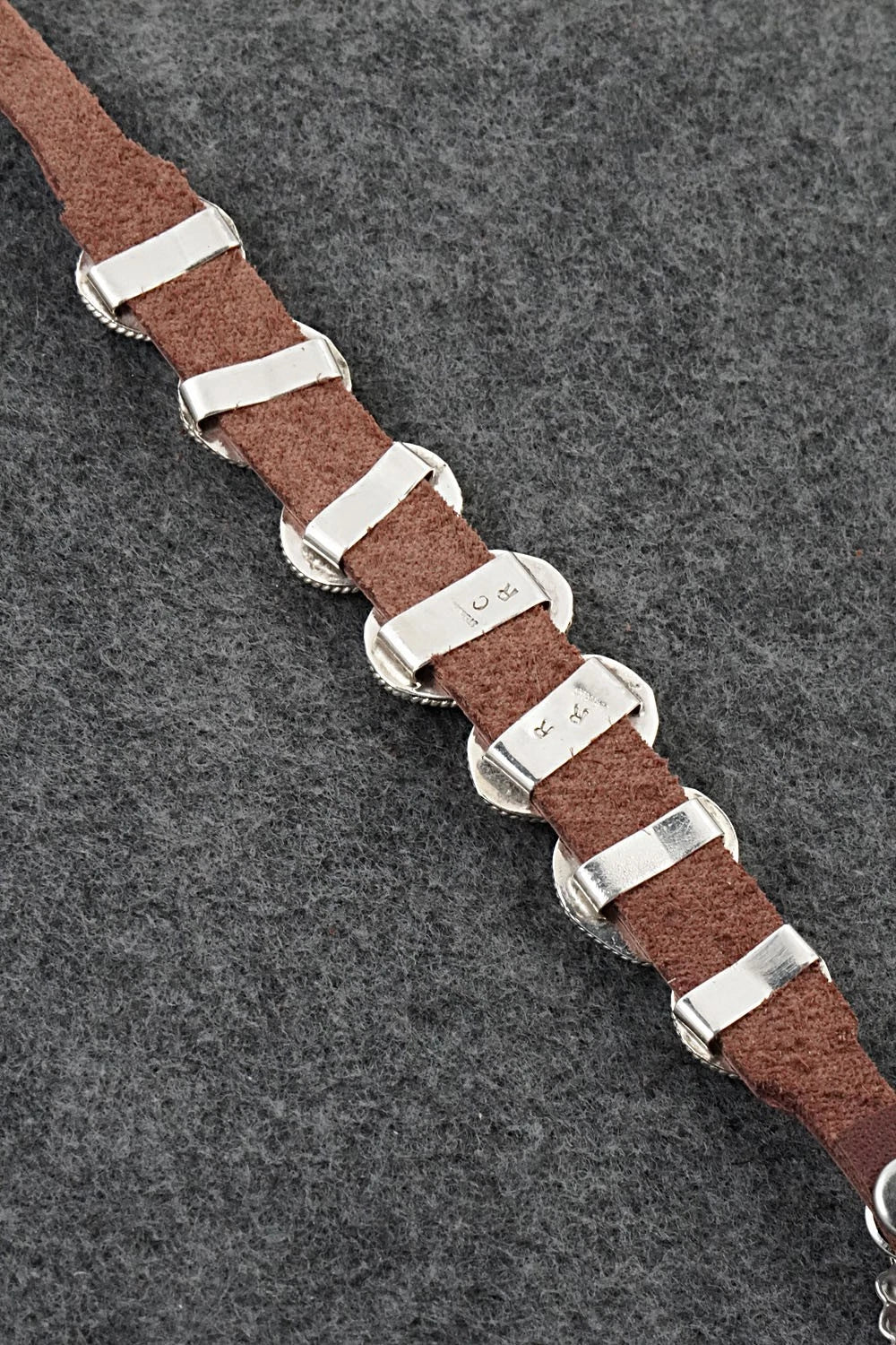Turquoise, Sterling Silver & Leather Bracelet - Rosita Charlie