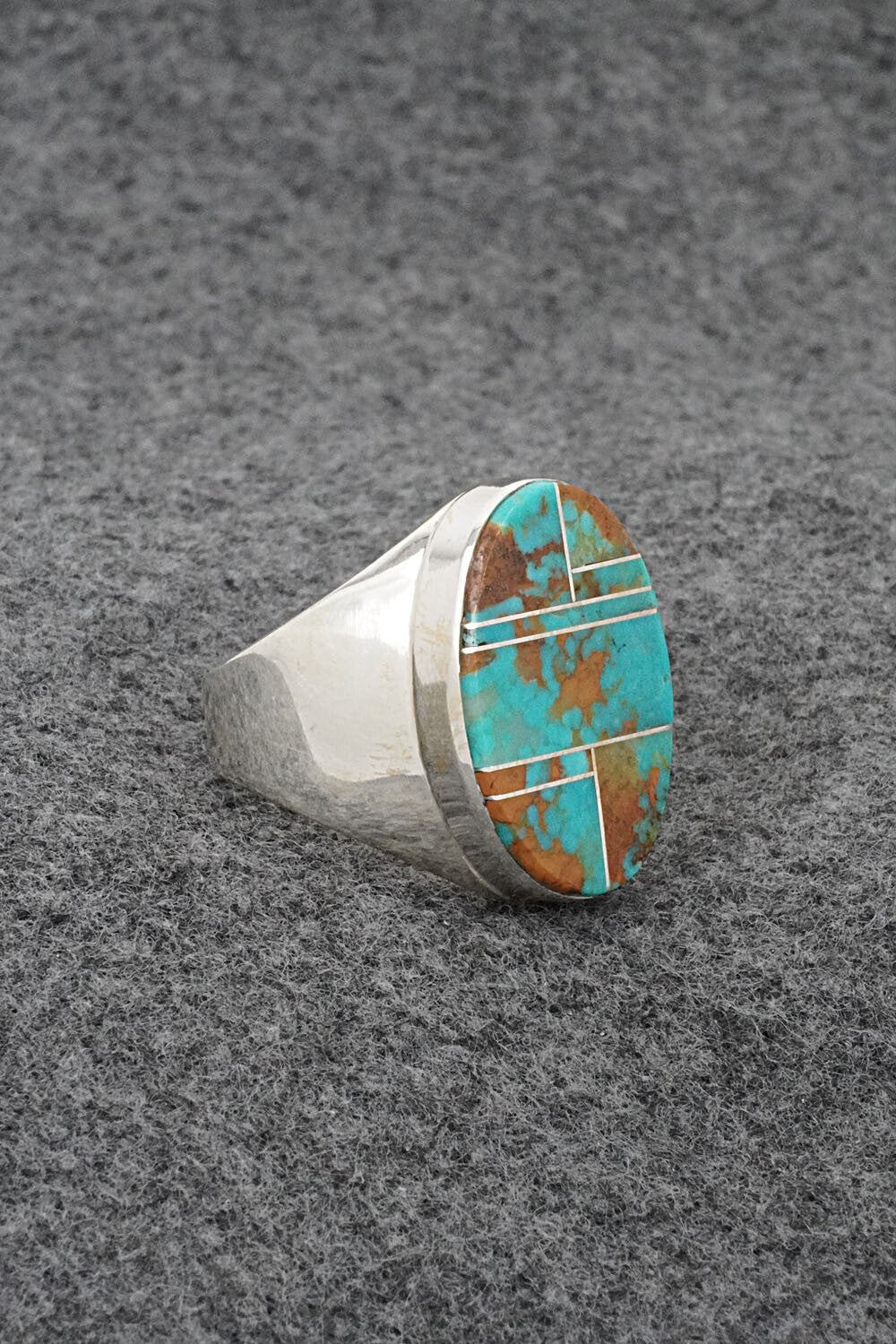Turquoise & Sterling Silver Ring - Wilbert Gray - Size 10.5