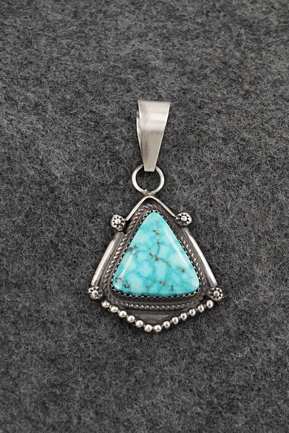 Turquoise & Sterling Silver Pendant - Leslie Nez