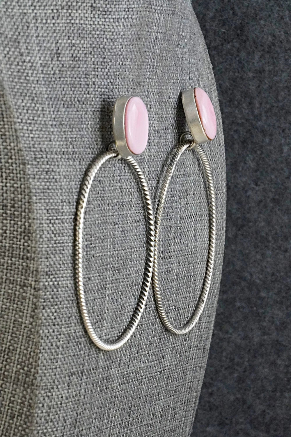 Pink Conch & Sterling Silver Earrings - Verley Betone