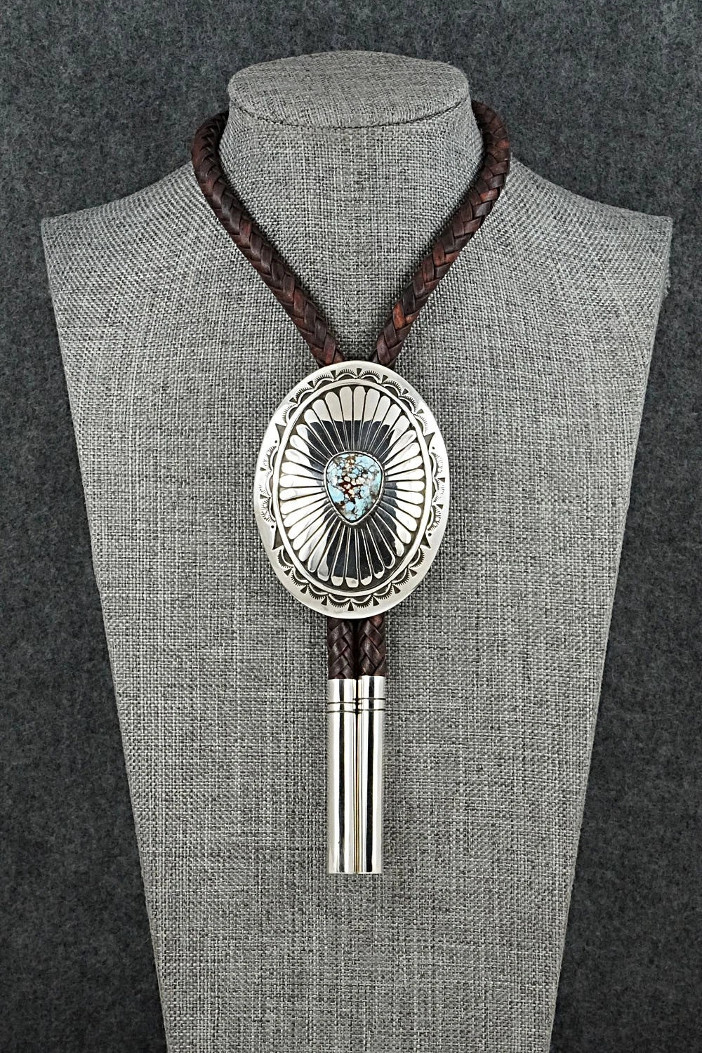 Turquoise & Sterling Silver Bolo Tie and Buckle - Charlie John