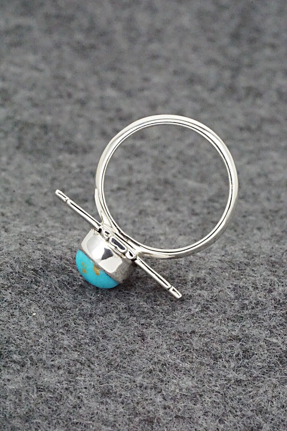 Turquoise and Sterling Silver Ring - Raymond Coriz - Size 8