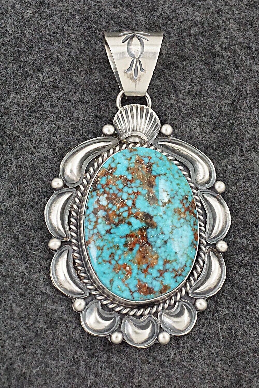 Turquoise & Sterling Silver Pendant - Raymond Delgarito