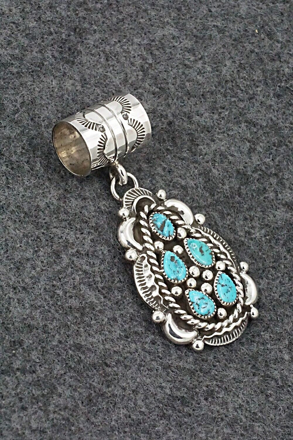 Turquoise & Sterling Silver Pendant - Jennifer Cayaditto