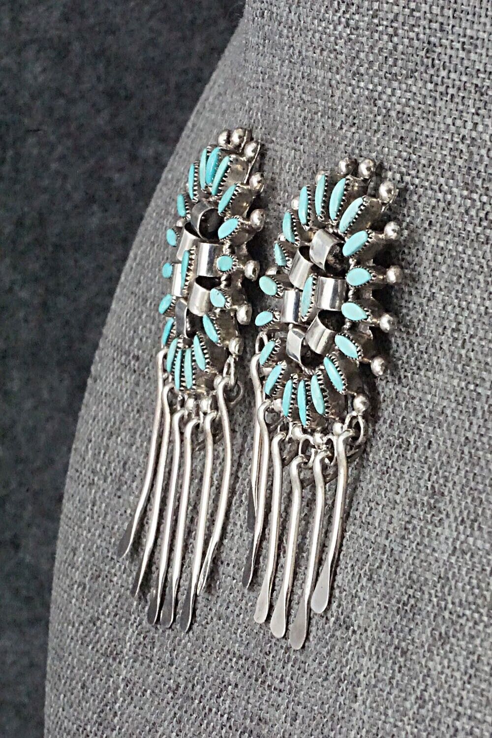 Turquoise & Sterling Silver Earrings - Amy Peynetsa