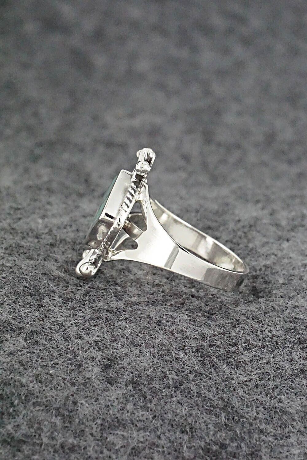 Turquoise & Sterling Silver Inlay Ring - James Manygoats - Size 7