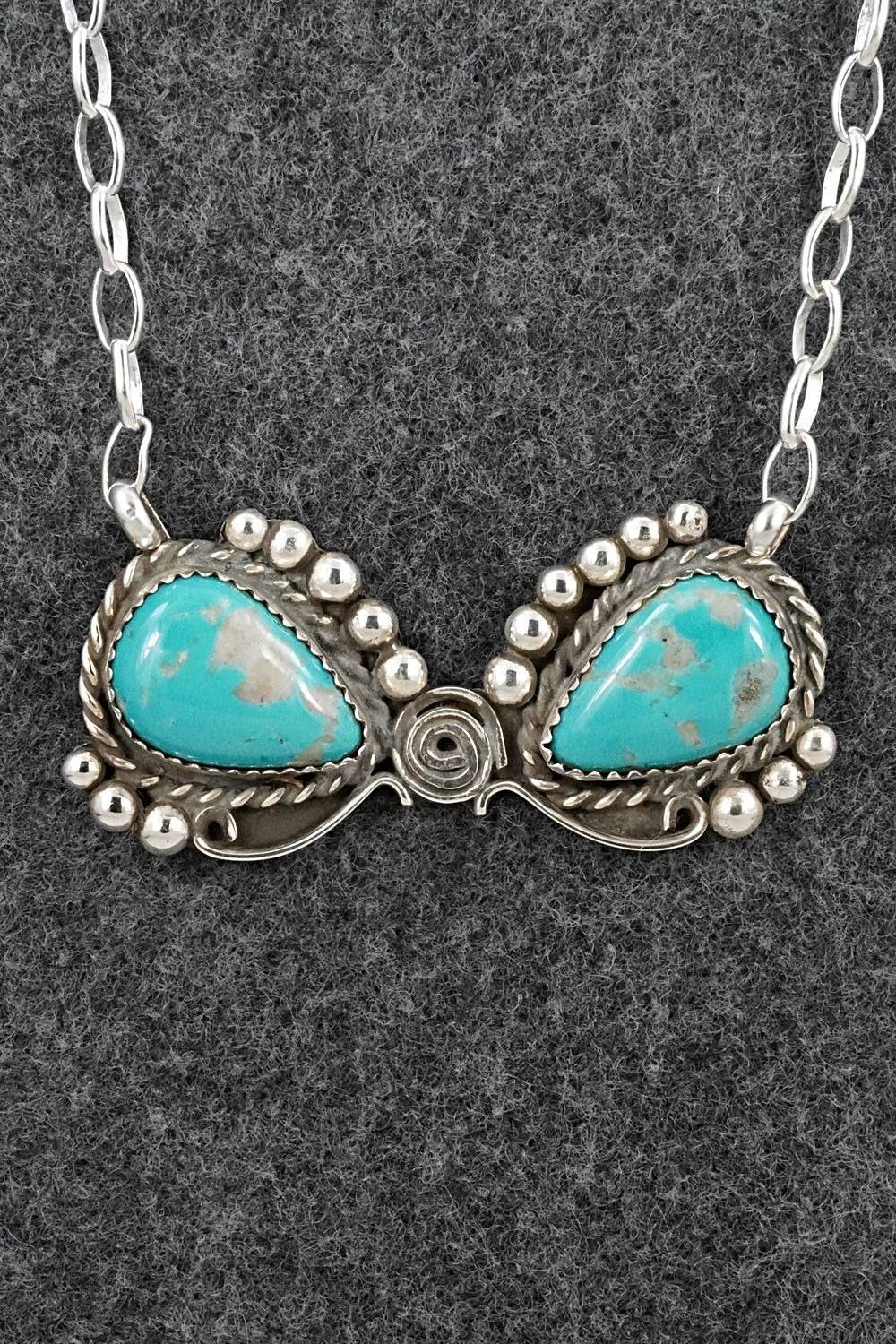 Turquoise & Sterling Silver Necklace - Phil Nez