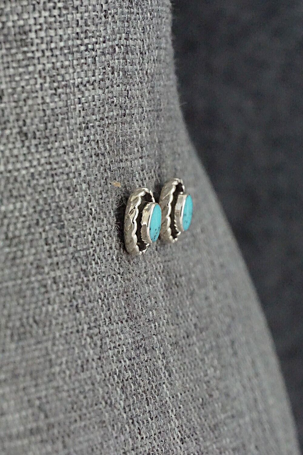Turquoise & Sterling Silver Earrings - Carina Leekity