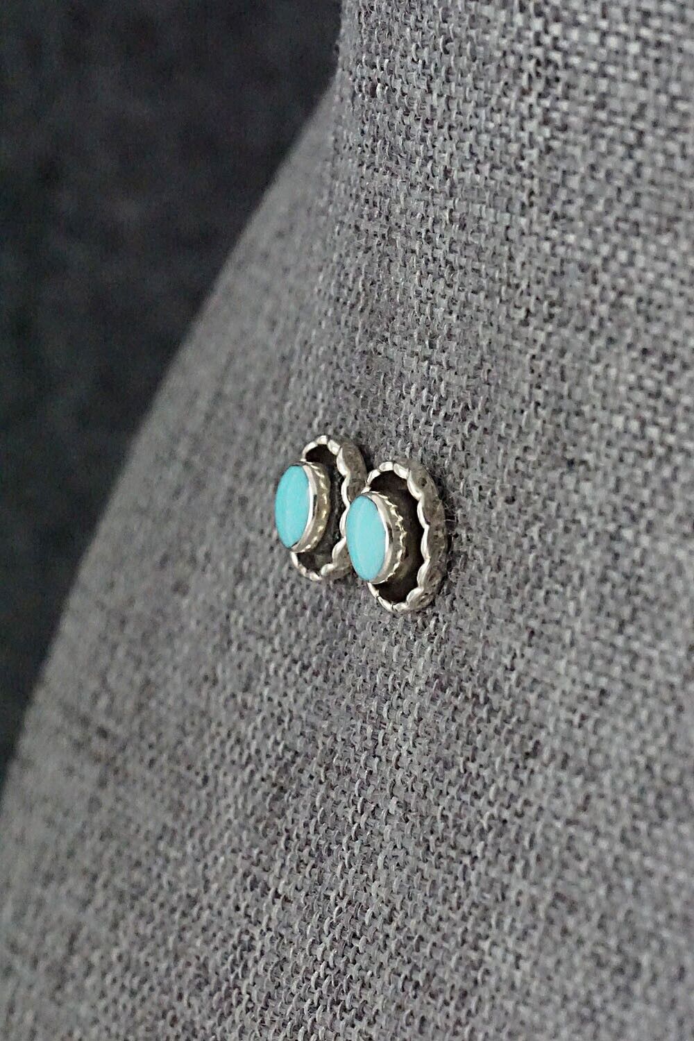 Turquoise & Sterling Silver Earrings - Carina Leekity