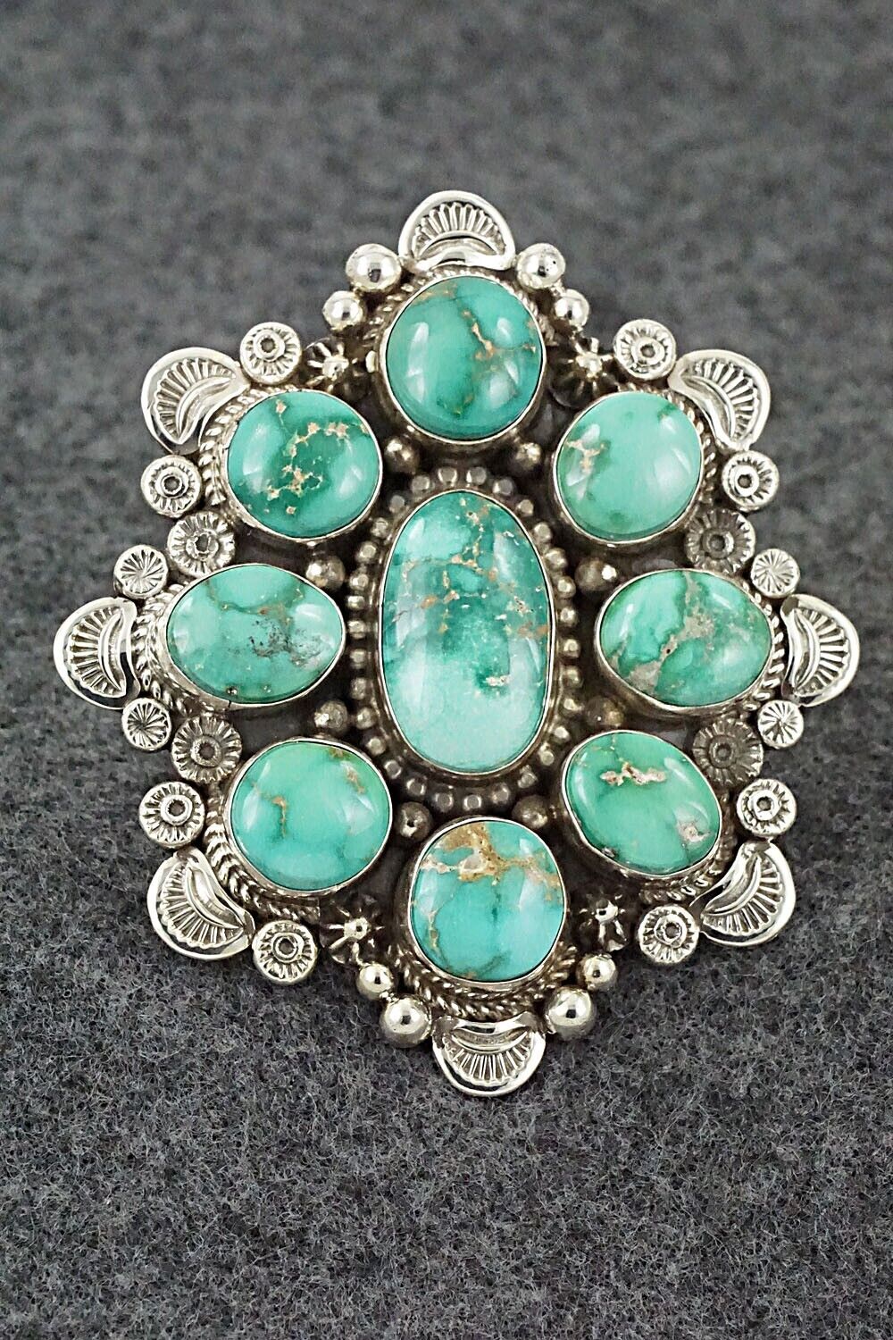 Turquoise & Sterling Silver Ring - Ella Linkin - Size 10