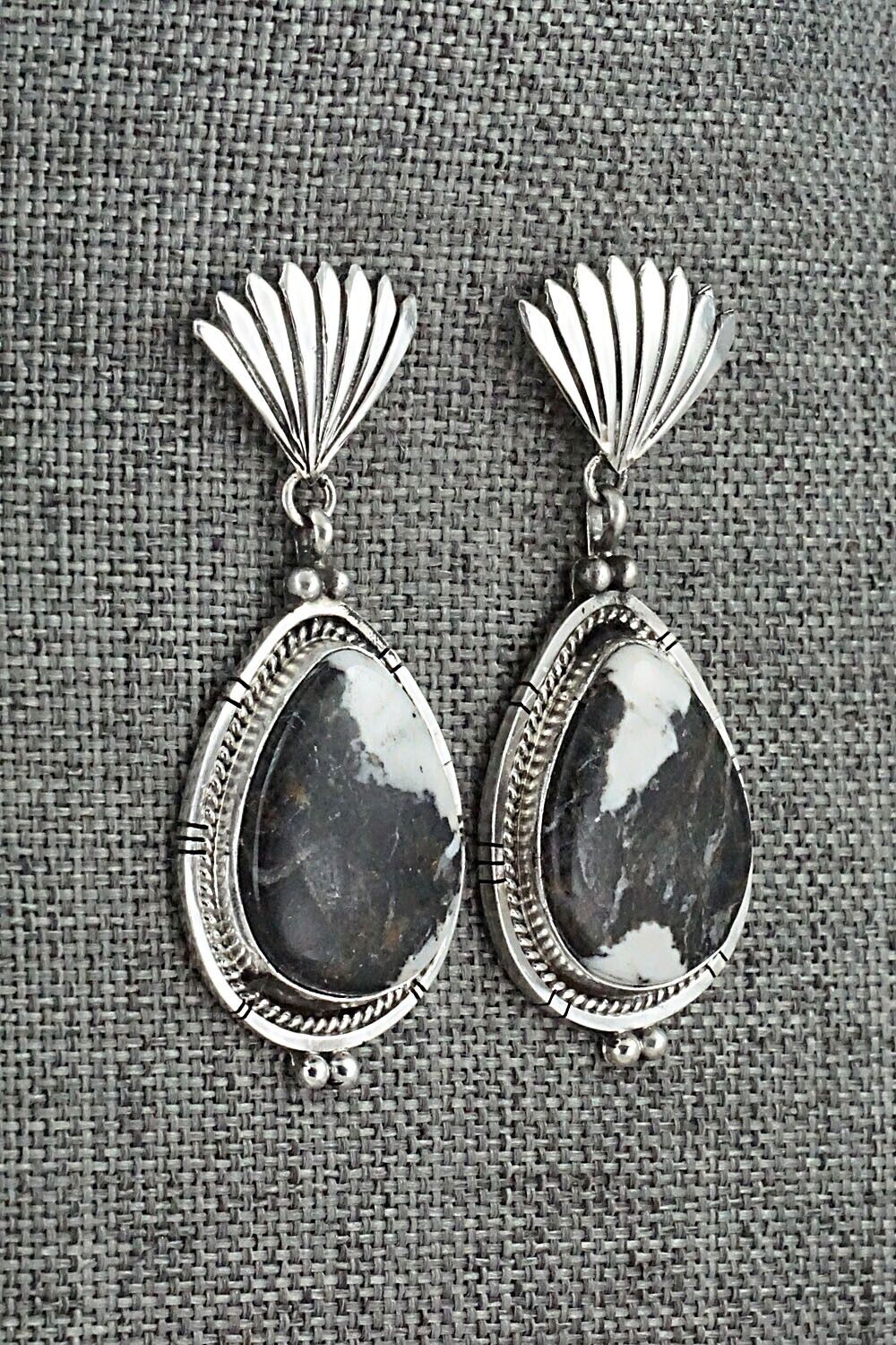 White Buffalo & Sterling Silver Earrings - Annie Spencer