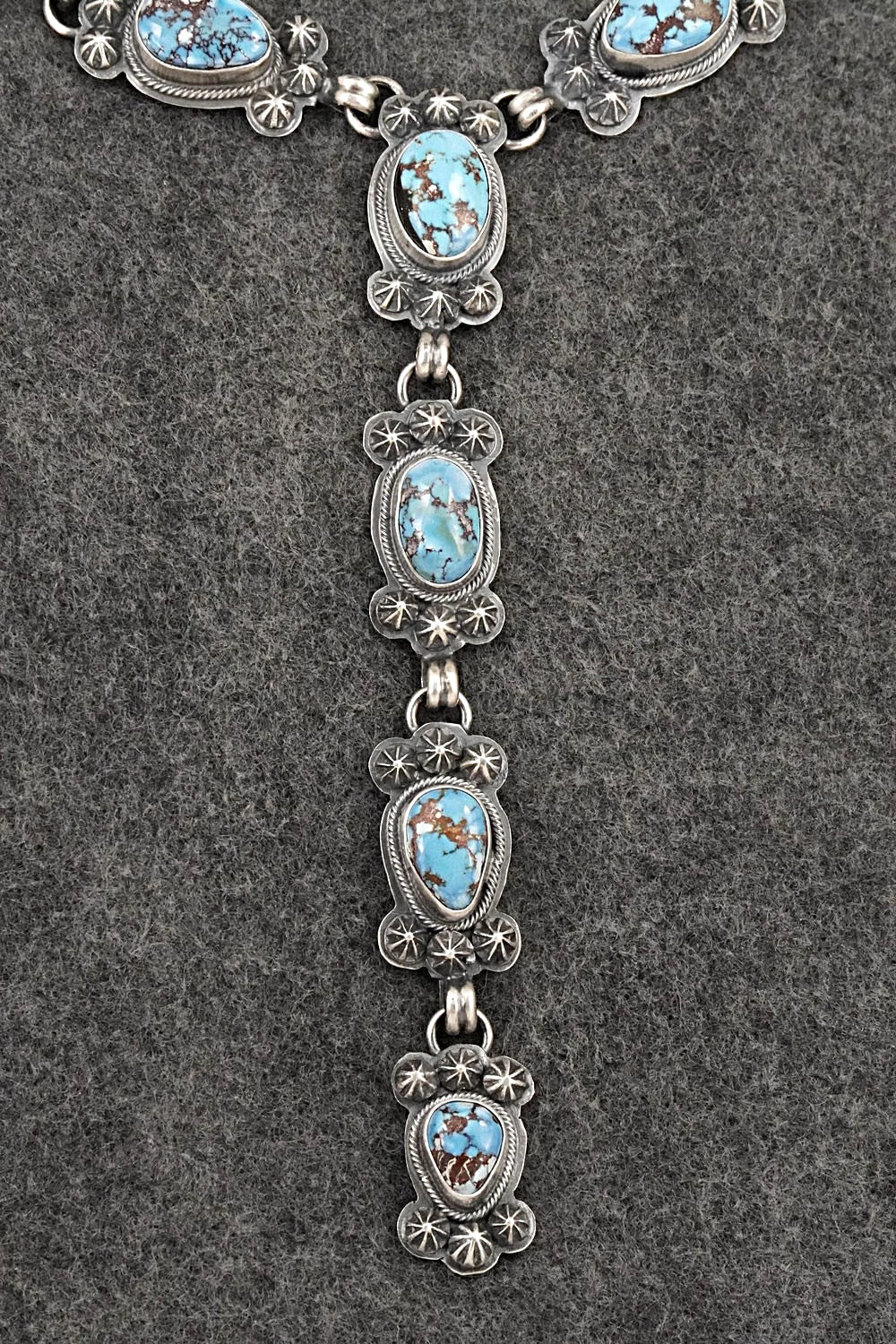 Turquoise & Sterling Silver Necklace and Earrings Set - Darrin Livingston