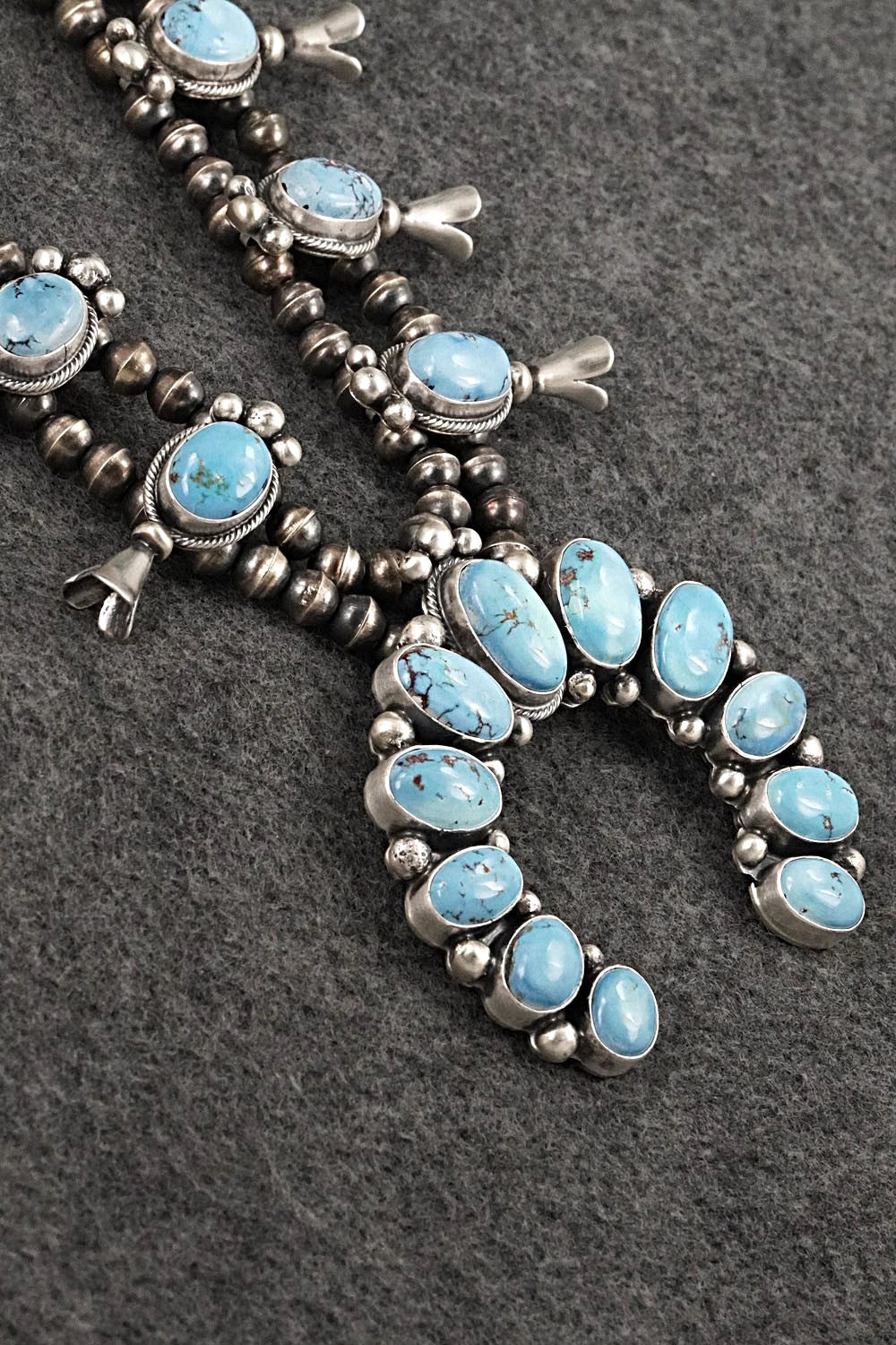 Turquoise & Sterling Silver Squash Blossom Set - Darrin Livingston